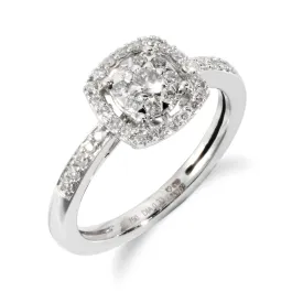 18ct Weiss Gold 0.33ct Heiligenschein Haufen Ring