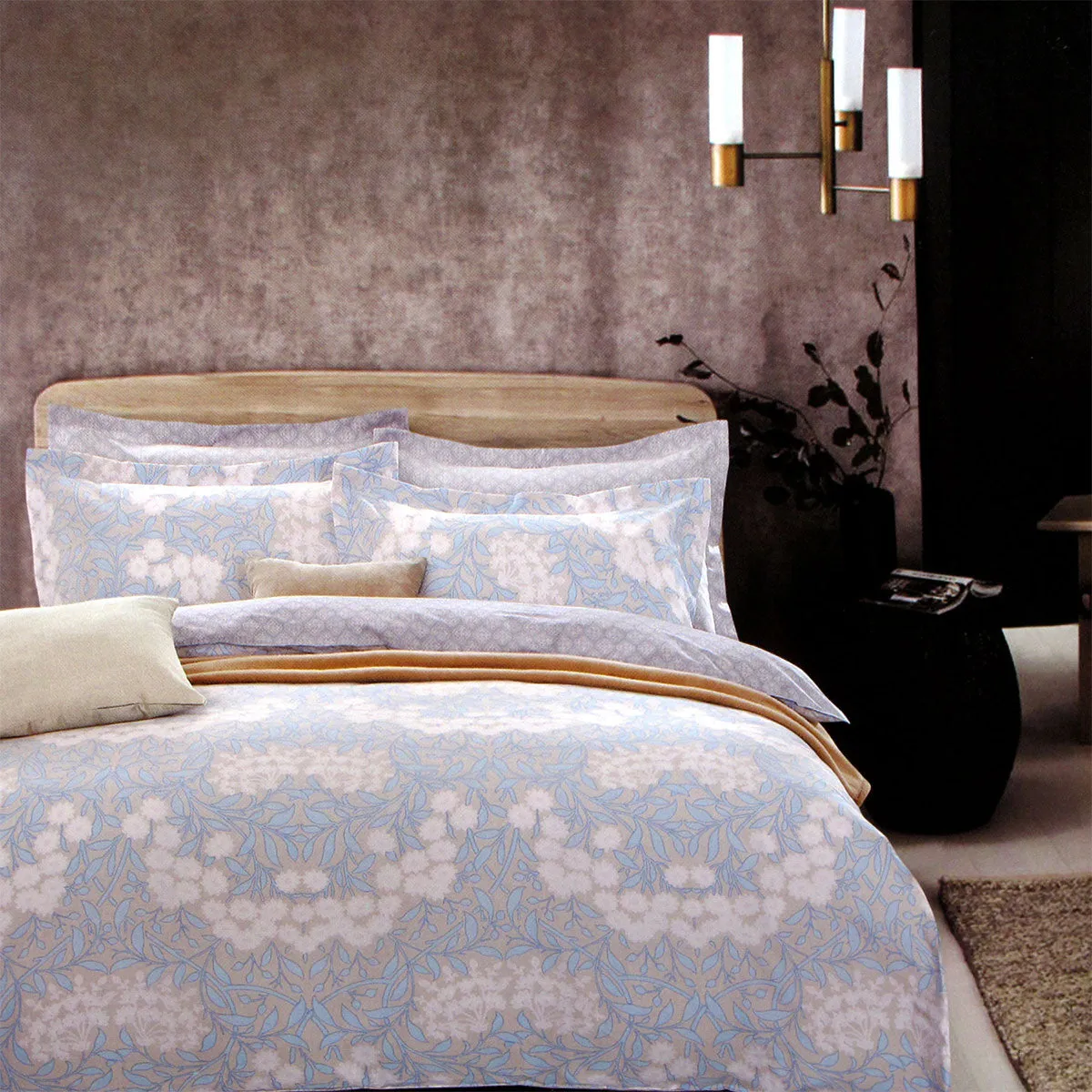 250TC Florence Cotton Reversible Quilt Cover Set | King
