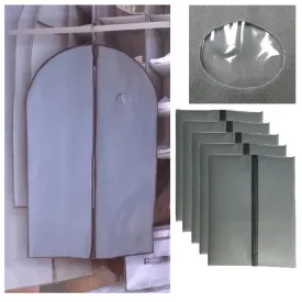 5 Pc Garment Bags 39-inch Suit Bag Cover Dress Coat Storage Transparent Window