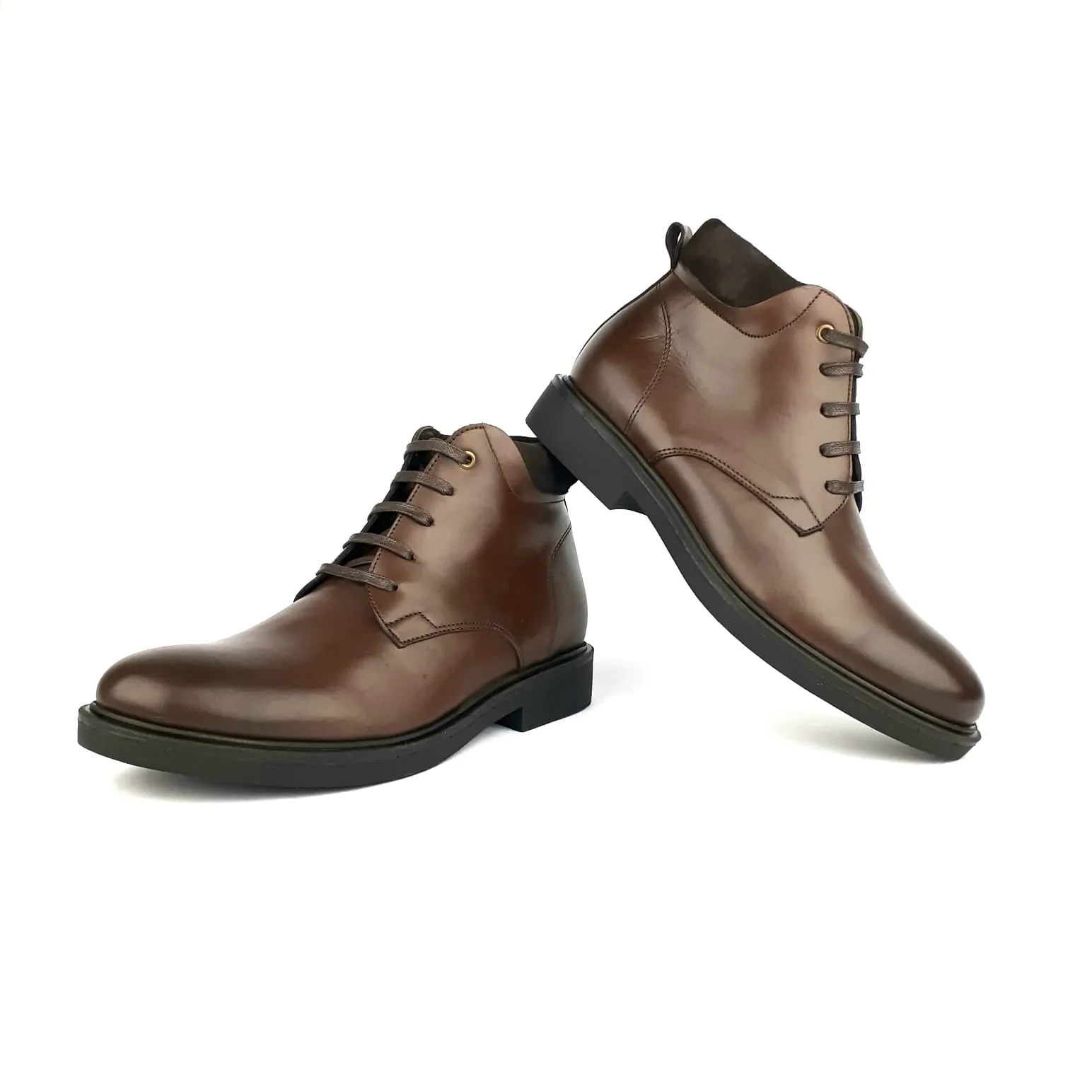 714 Bottine en cuir lisse Marron