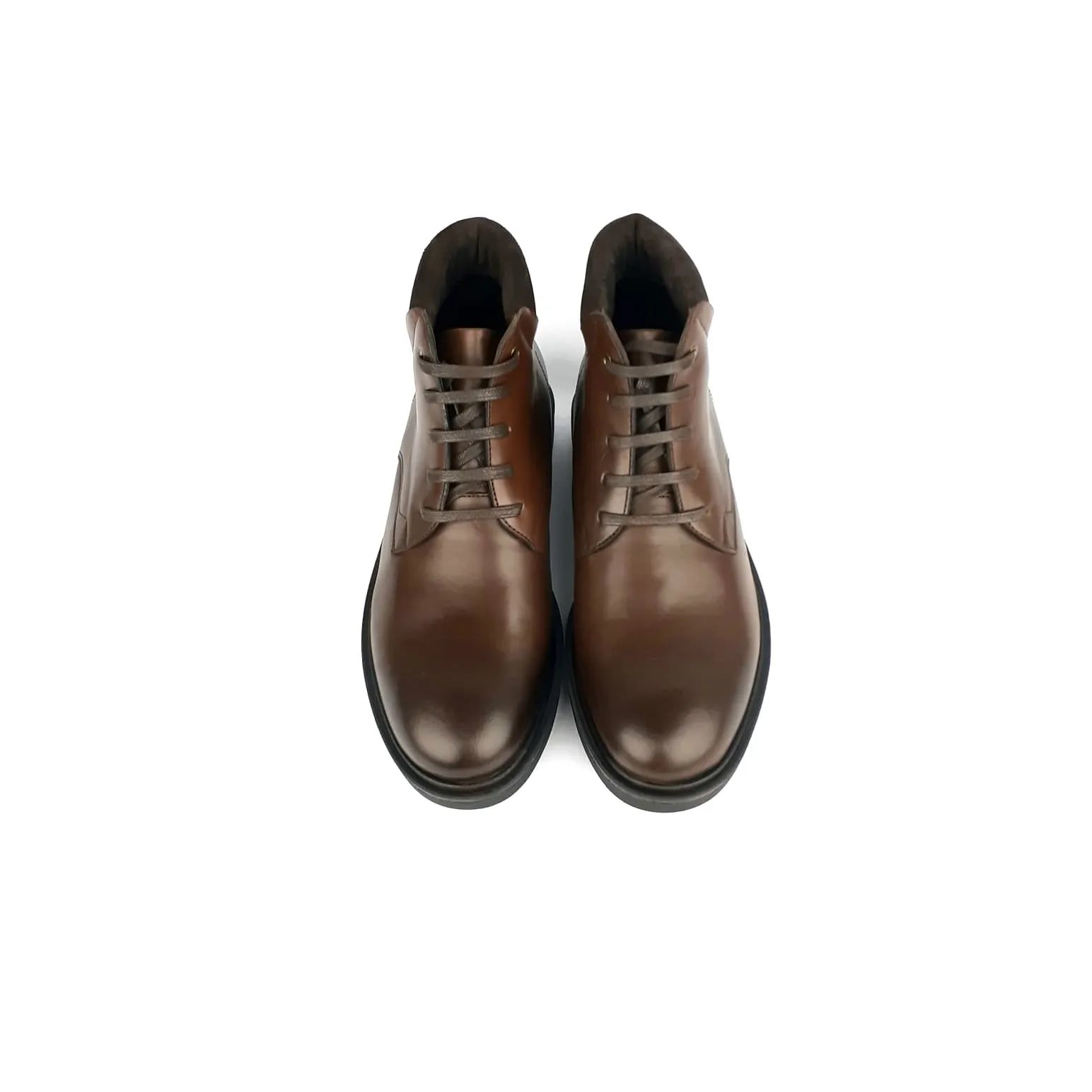 714 Bottine en cuir lisse Marron