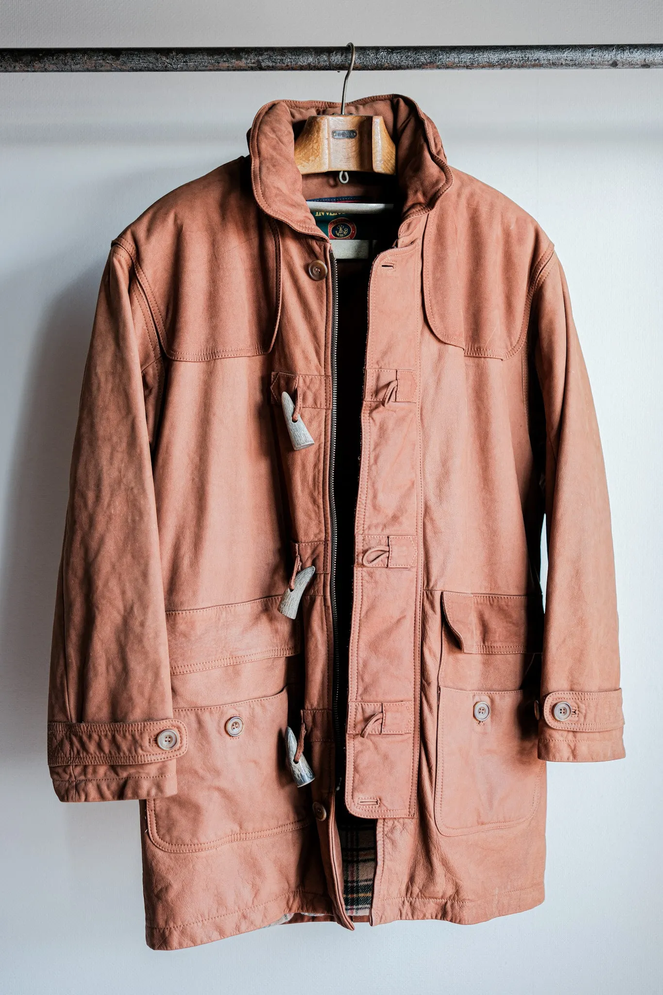 【~90's】Old INVERTERE Leather Duffle Coat Size.XS