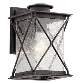 Argyle 10 in 1-Light LED Outdoor Wall Light With Clear Seeded Glass, Bronze Finish