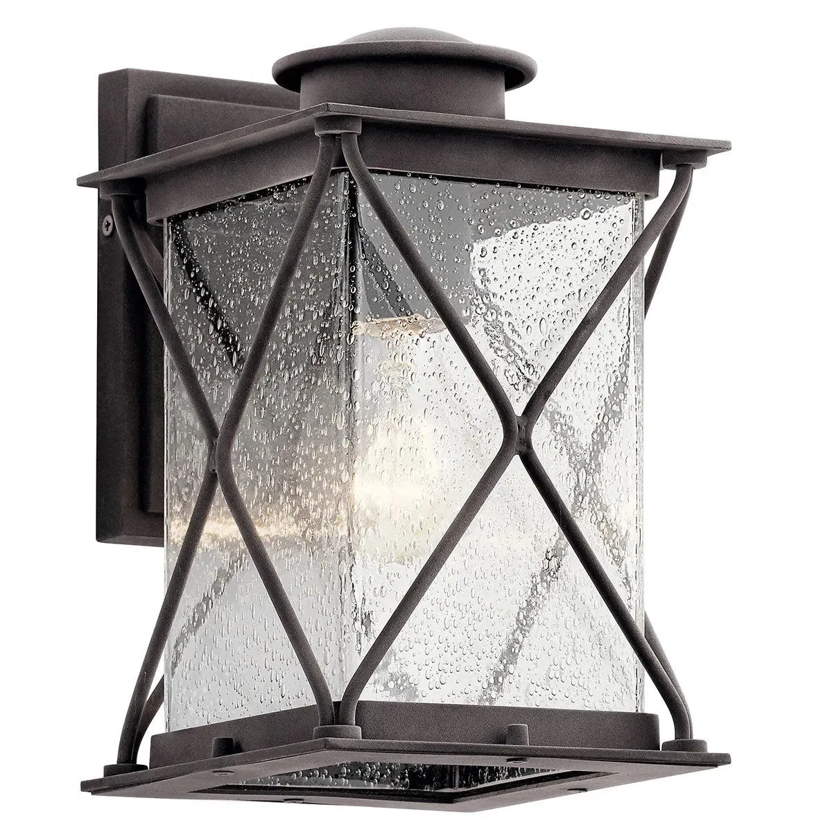 Argyle 10 in 1-Light LED Outdoor Wall Light With Clear Seeded Glass, Bronze Finish