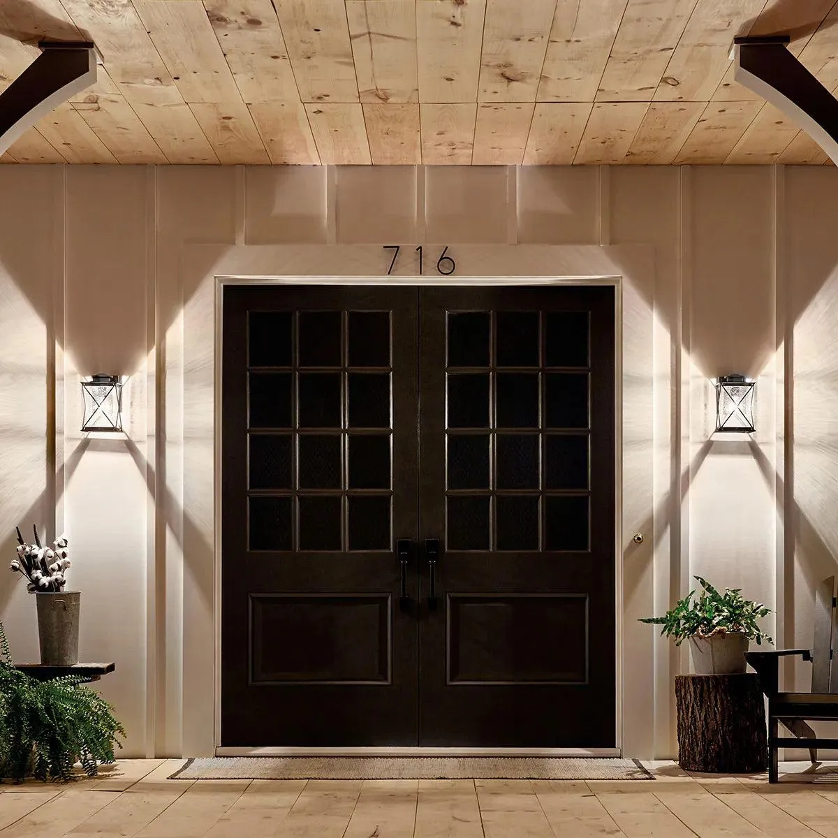 Argyle 10 in 1-Light LED Outdoor Wall Light With Clear Seeded Glass, Bronze Finish