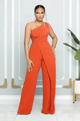 Asymmetric One-Shoulder High-Waist Jumpsuit for Glam