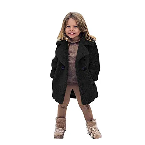 BHSJ Toddler Kids Duffle Overcoat Winter Keep Warm Coat Jacket Casual Lapel Windproof Thicken Outerwear for Boys Girls Turndown Collar Solid Pullover Top Pocket Cozy Fashion Sunflower Print Button