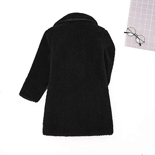 BHSJ Toddler Kids Duffle Overcoat Winter Keep Warm Coat Jacket Casual Lapel Windproof Thicken Outerwear for Boys Girls Turndown Collar Solid Pullover Top Pocket Cozy Fashion Sunflower Print Button
