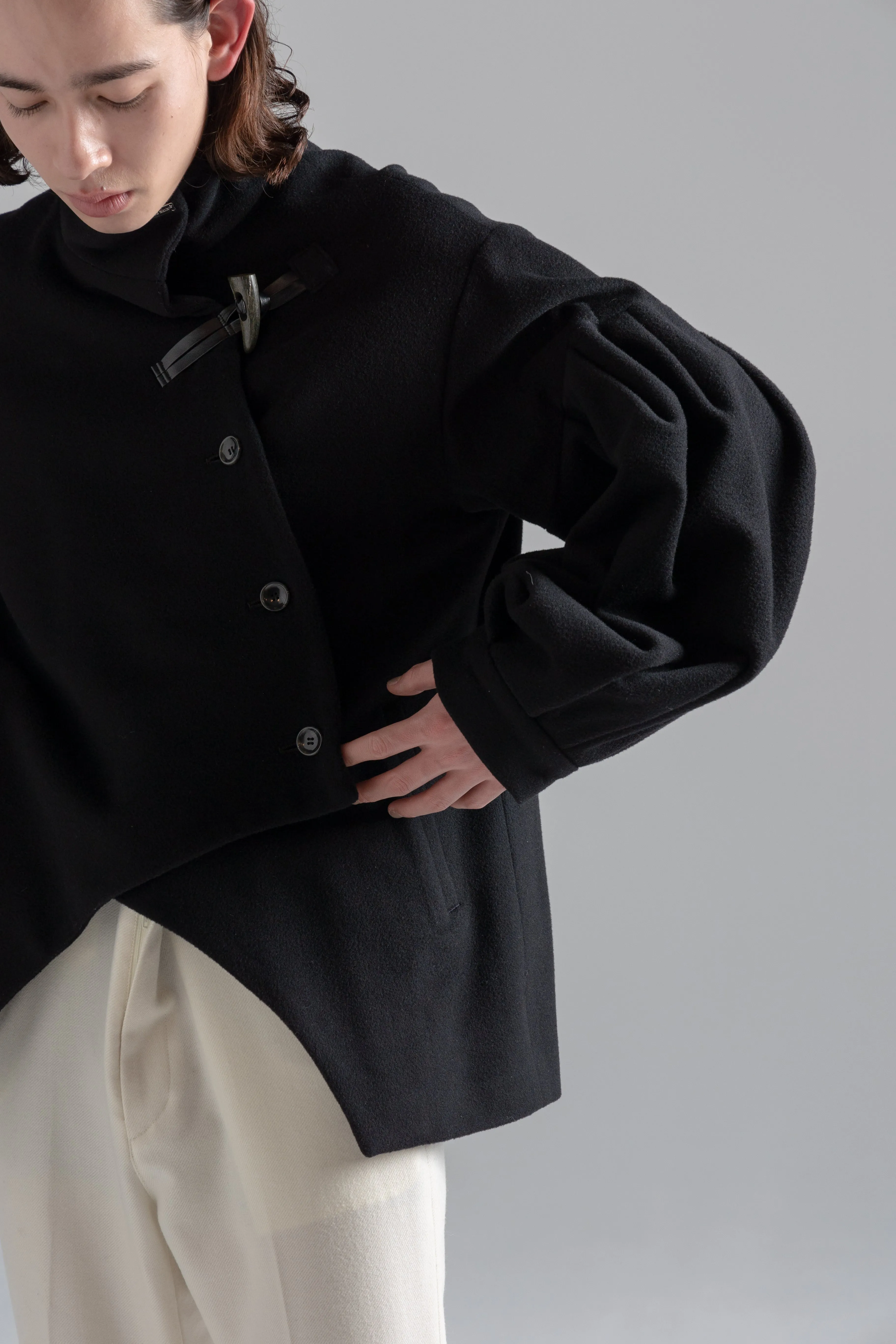 Bias Cut Short Duffle Coat