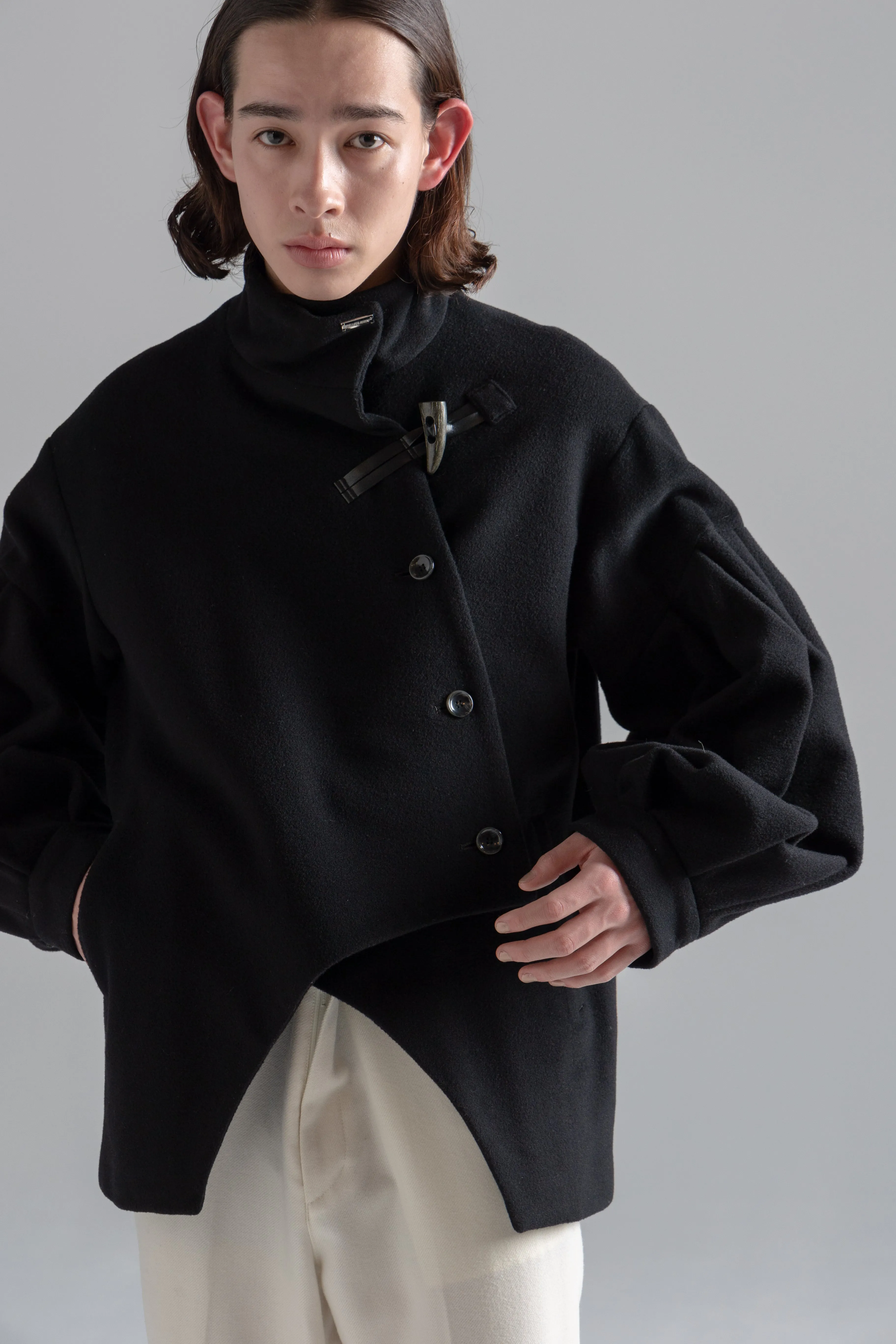 Bias Cut Short Duffle Coat