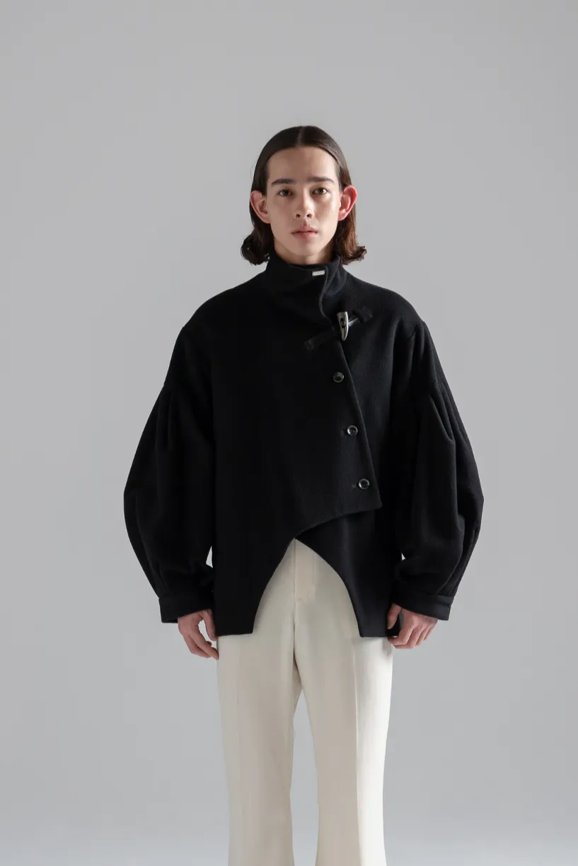 Bias Cut Short Duffle Coat
