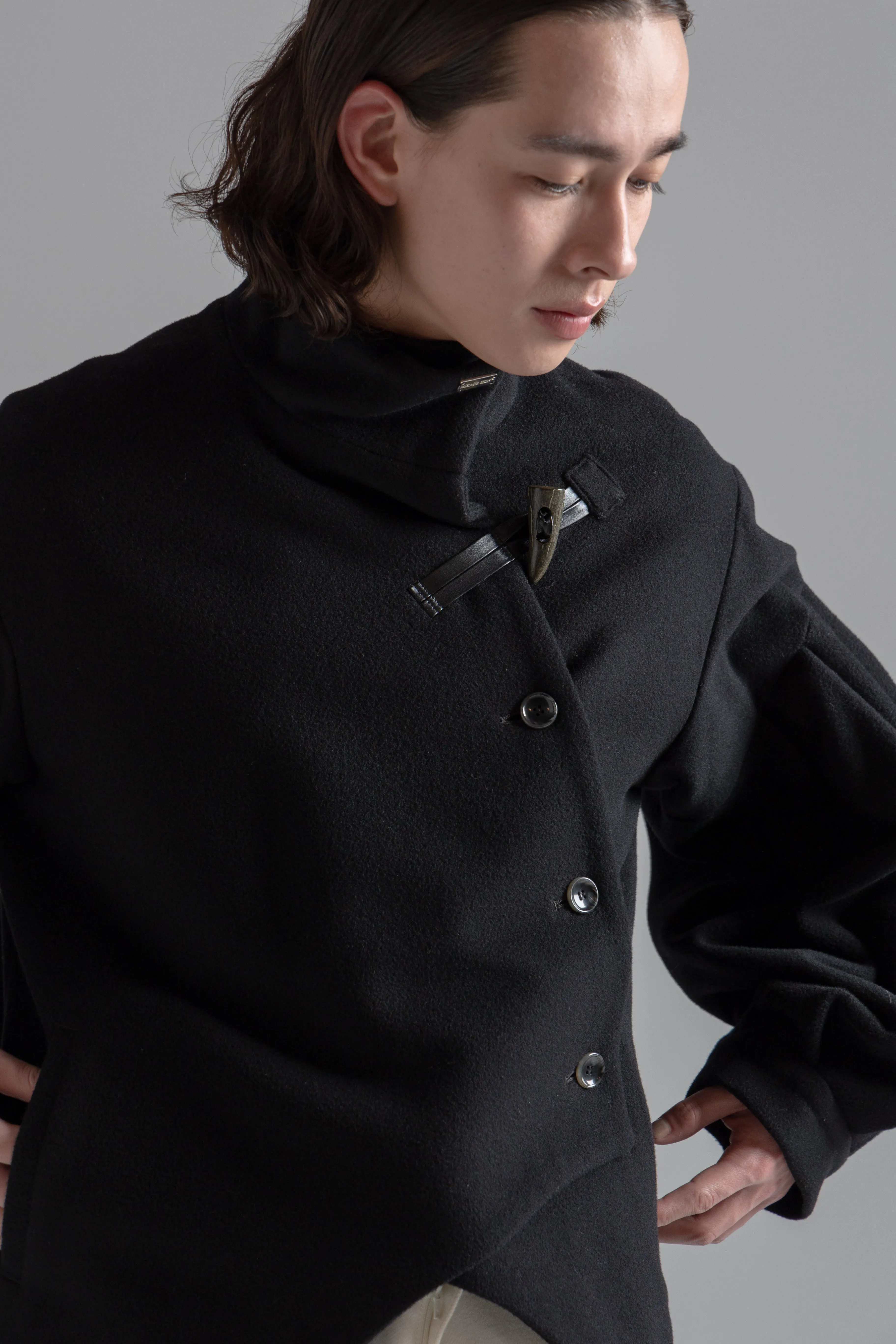 Bias Cut Short Duffle Coat