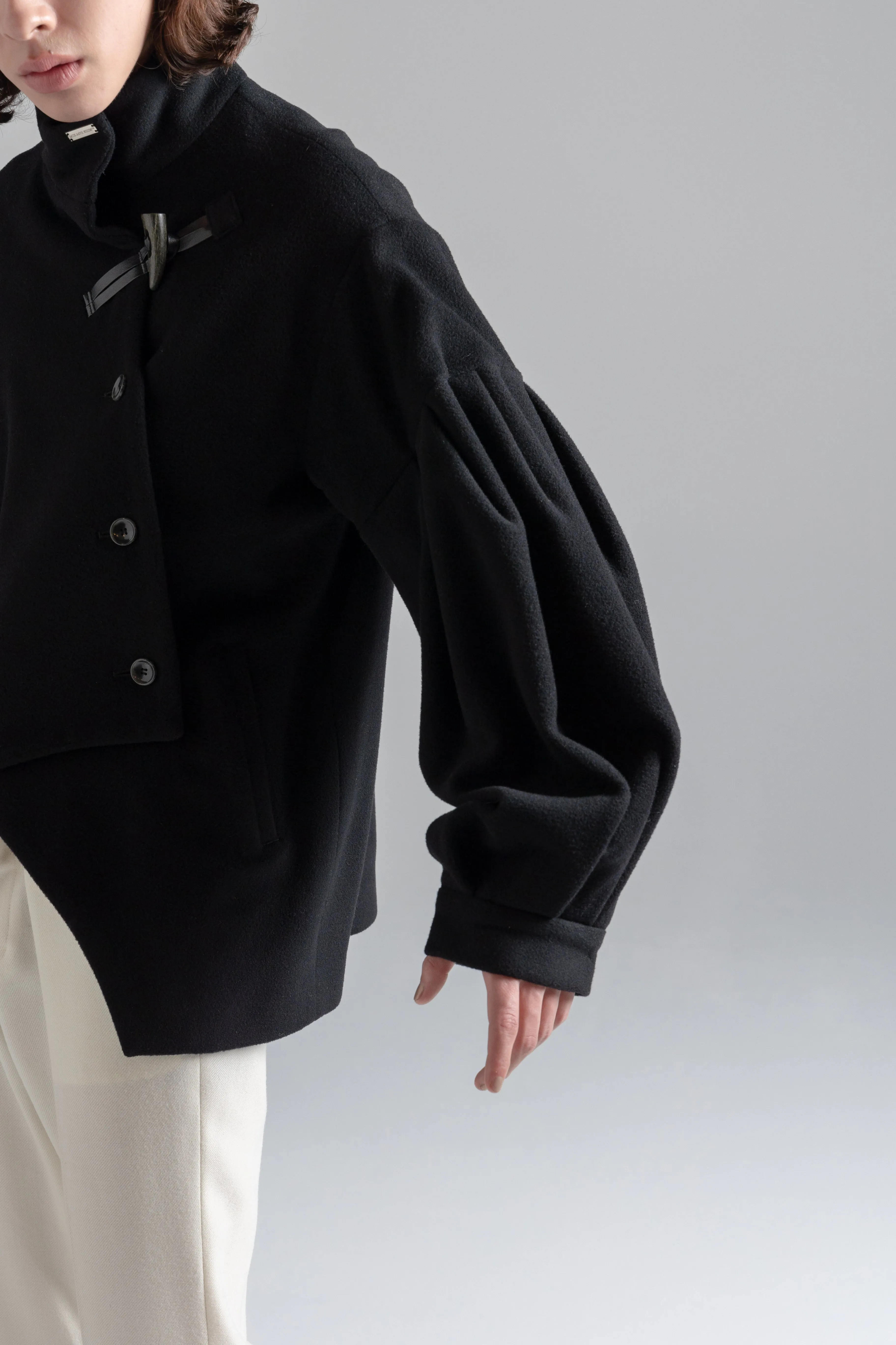 Bias Cut Short Duffle Coat