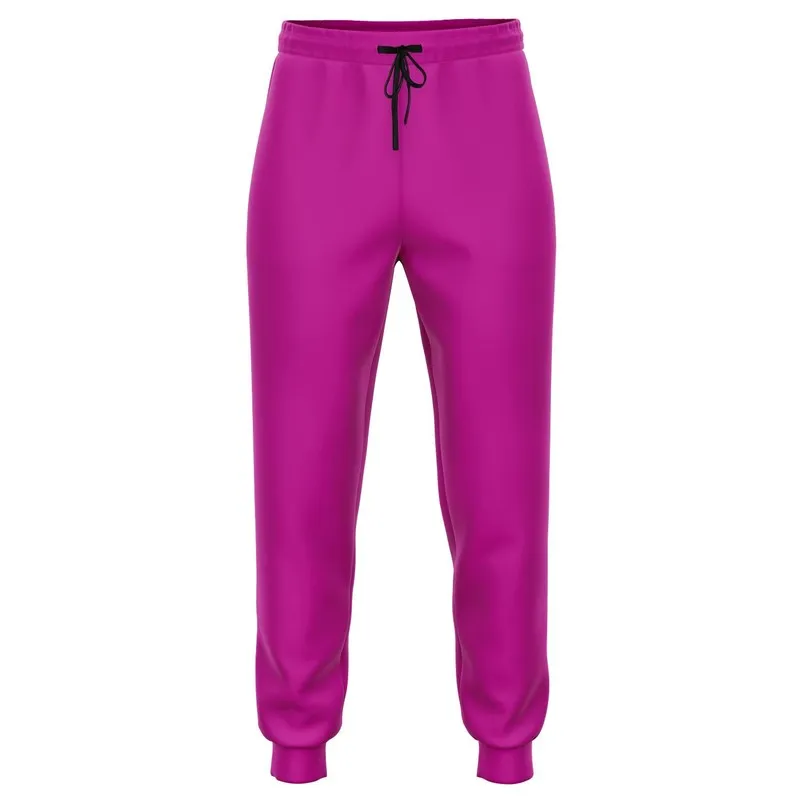 Bright Magenta Purple Joggers | Unisex | with PLUS sizes | Bright Pure Magenta Purple | C25M100Y0K0