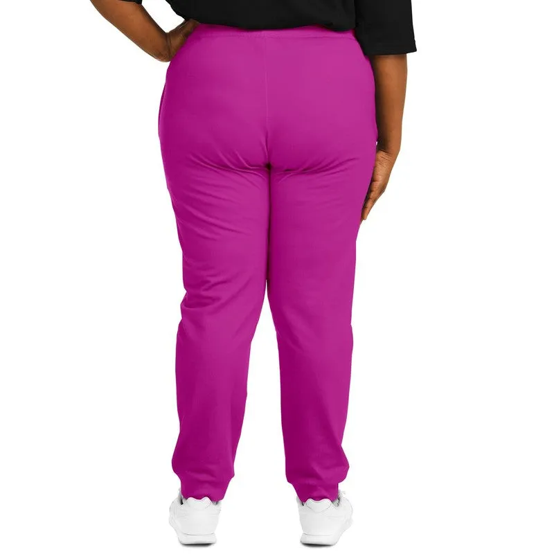Bright Magenta Purple Joggers | Unisex | with PLUS sizes | Bright Pure Magenta Purple | C25M100Y0K0