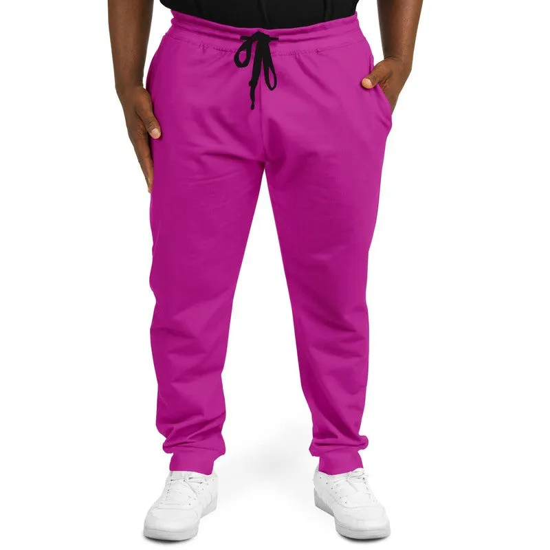 Bright Magenta Purple Joggers | Unisex | with PLUS sizes | Bright Pure Magenta Purple | C25M100Y0K0