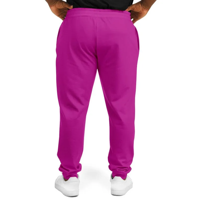 Bright Magenta Purple Joggers | Unisex | with PLUS sizes | Bright Pure Magenta Purple | C25M100Y0K0