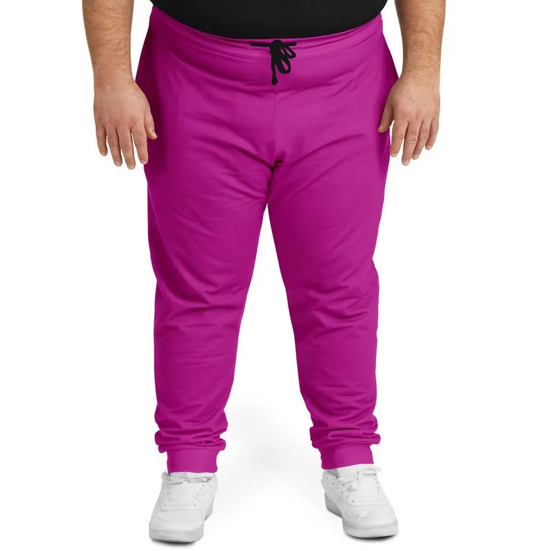Bright Magenta Purple Joggers | Unisex | with PLUS sizes | Bright Pure Magenta Purple | C25M100Y0K0