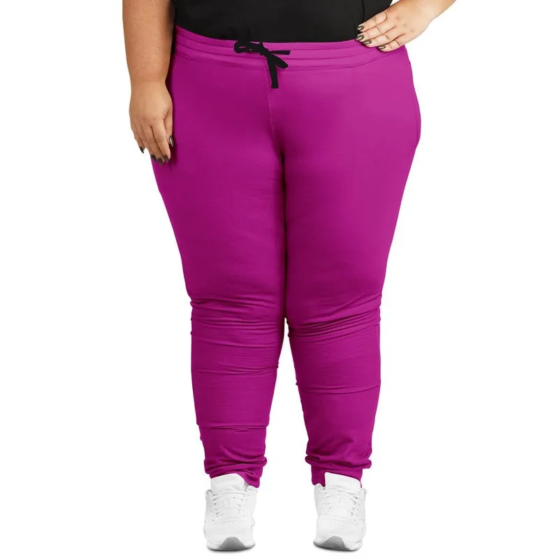Bright Magenta Purple Joggers | Unisex | with PLUS sizes | Bright Pure Magenta Purple | C25M100Y0K0