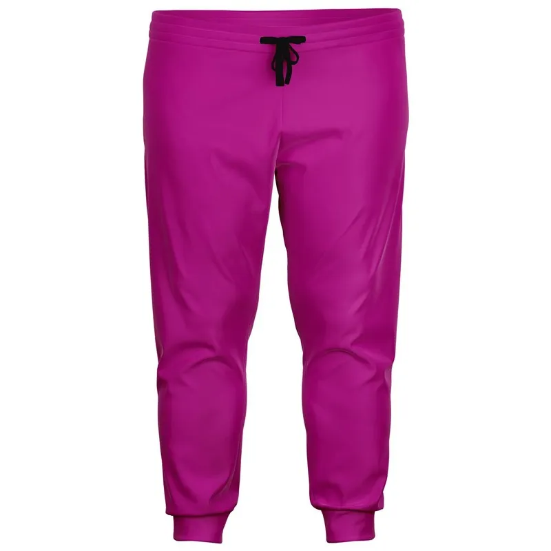 Bright Magenta Purple Joggers | Unisex | with PLUS sizes | Bright Pure Magenta Purple | C25M100Y0K0