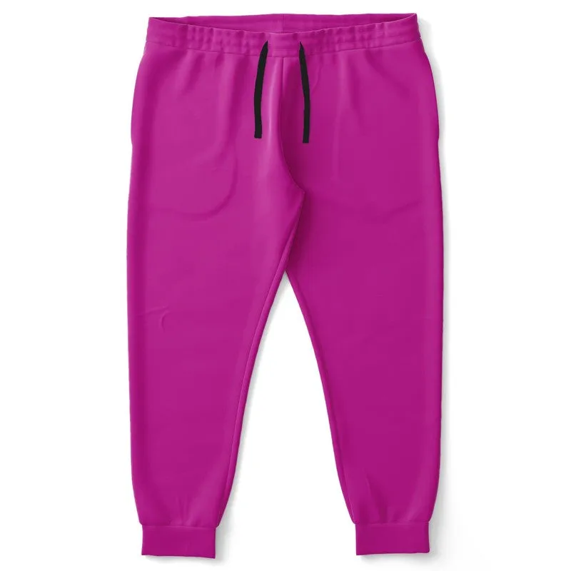 Bright Magenta Purple Joggers | Unisex | with PLUS sizes | Bright Pure Magenta Purple | C25M100Y0K0