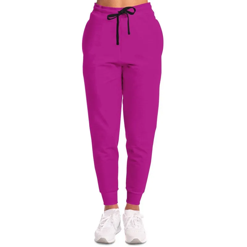 Bright Magenta Purple Joggers | Unisex | with PLUS sizes | Bright Pure Magenta Purple | C25M100Y0K0