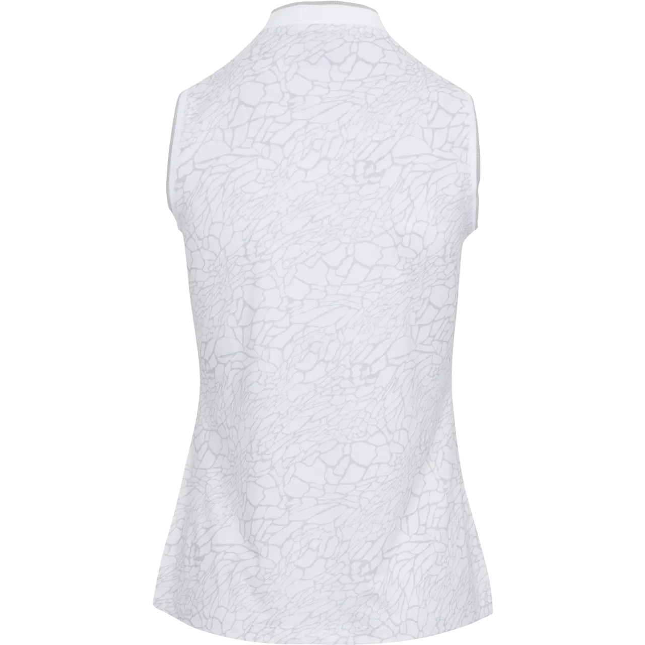 BRIGID VENTILATED PERFORMANCE SLEEVELESS POLO: WHITE