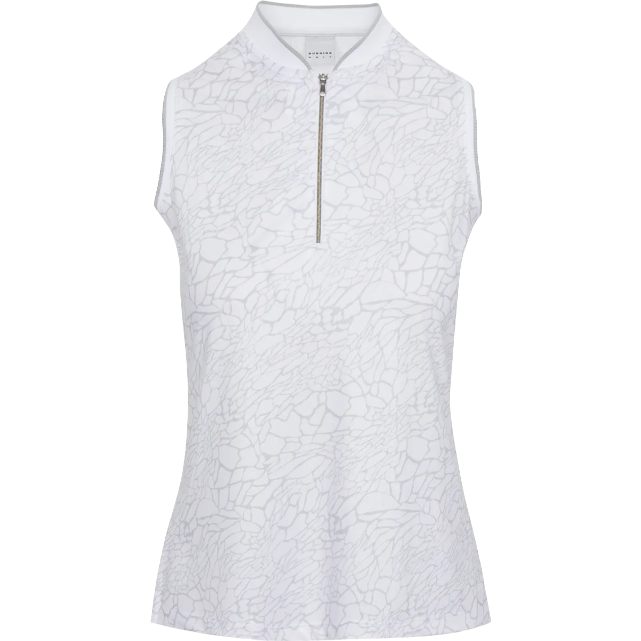 BRIGID VENTILATED PERFORMANCE SLEEVELESS POLO: WHITE