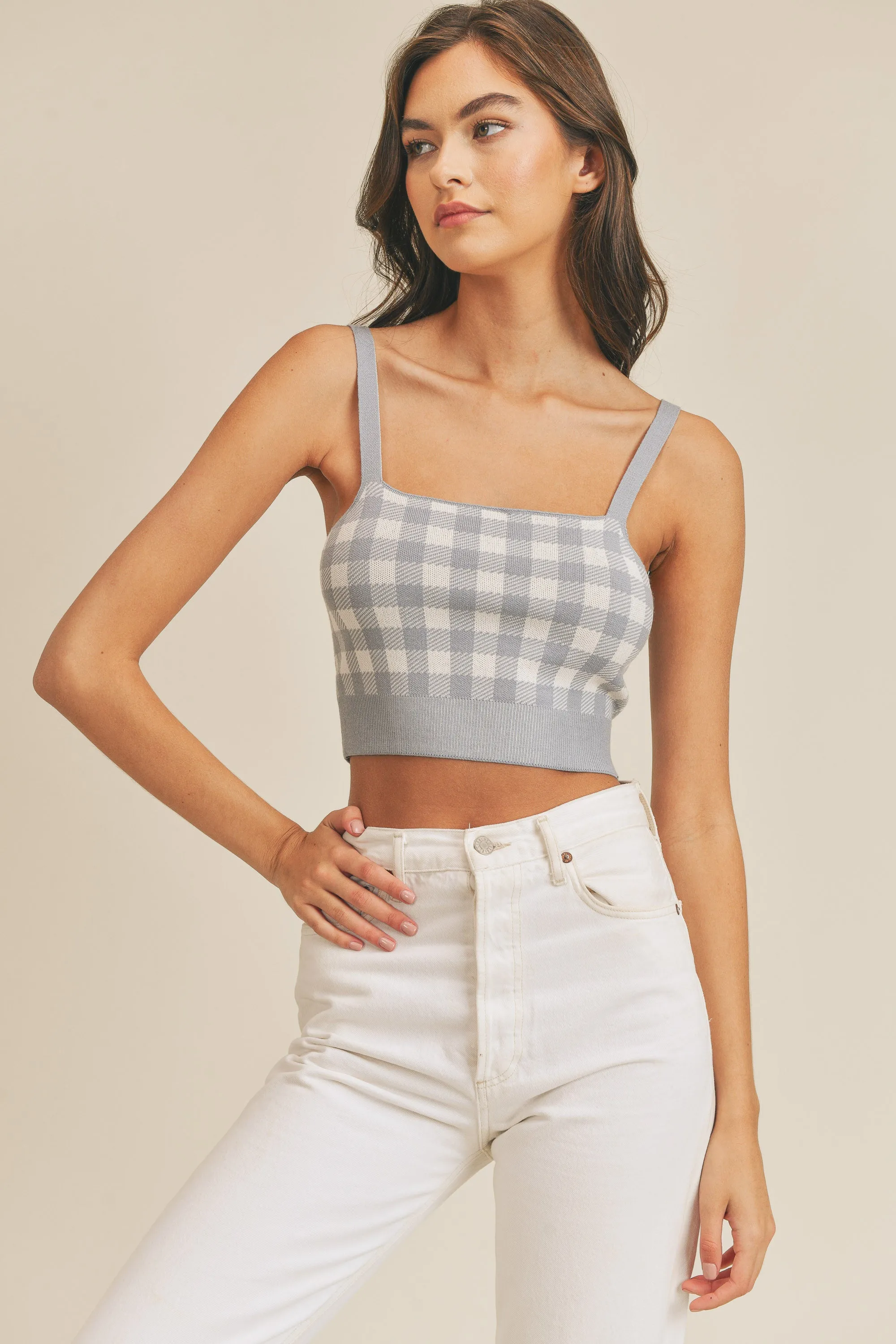 BRYNN KNIT TANK TOP & CROP CARDIGAN SET