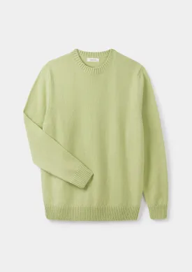 Celery Green Lambswool Crew Neck Jumper
