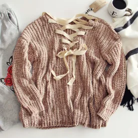 Chenille & Tie Sweater