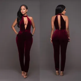 Choker Velvet Jumpsuit