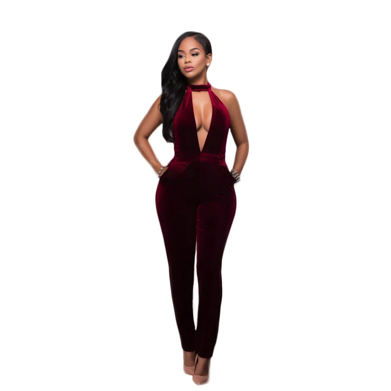 Choker Velvet Jumpsuit