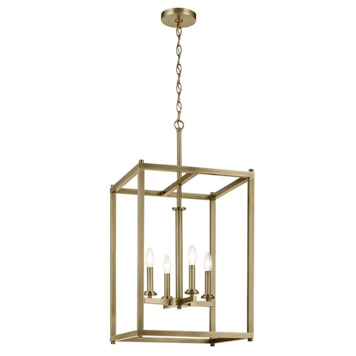 Crosby 31" 4-Light Pendant Light with Clear Glass, Natural Brass Finish