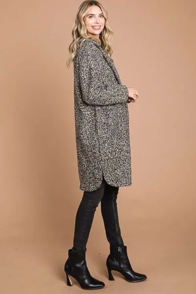 Culture Code  Lapel Collar Double Breast Teddy Coat
