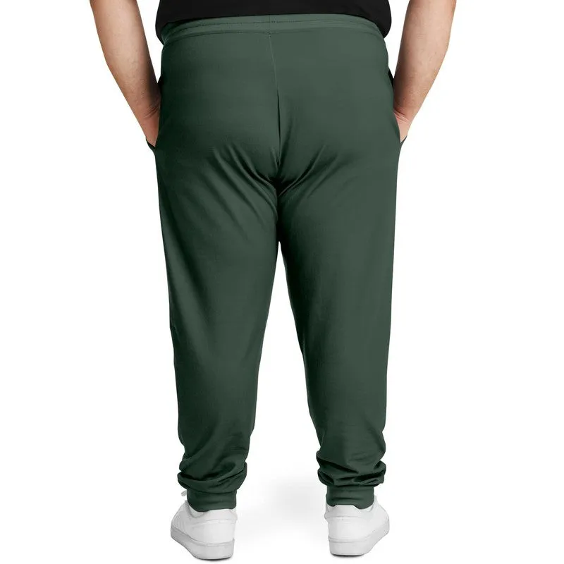 Dark Green Joggers | Unisex | with PLUS sizes | Dark Pale Pastel Green | C30M0Y30K80