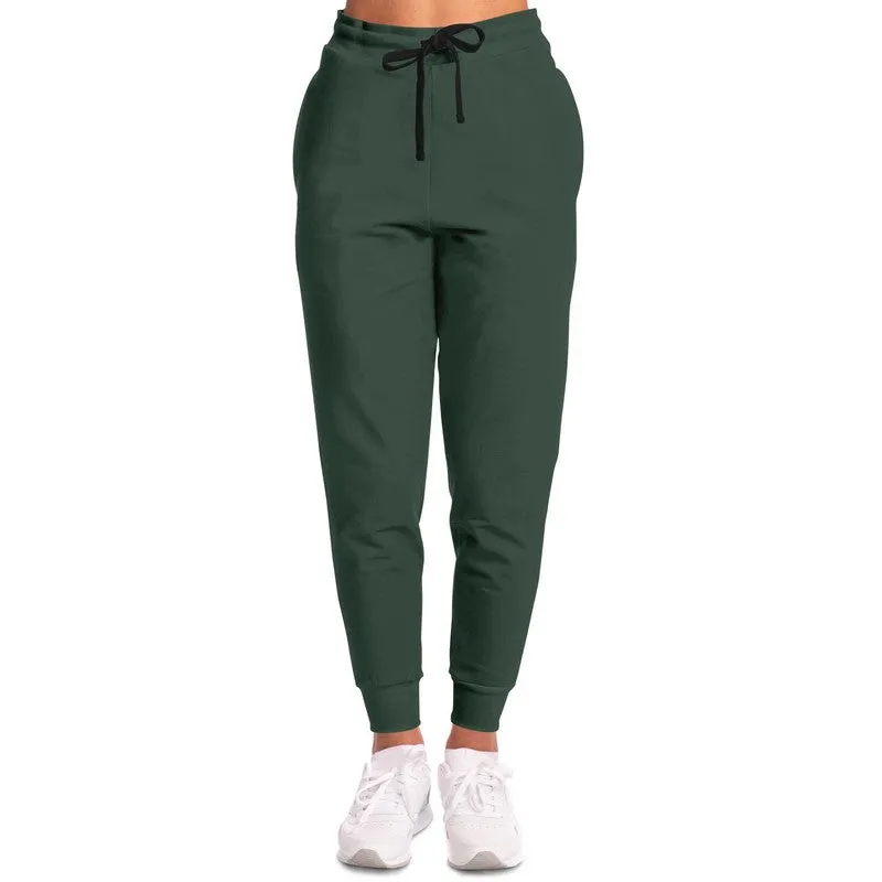 Dark Green Joggers | Unisex | with PLUS sizes | Dark Pale Pastel Green | C30M0Y30K80