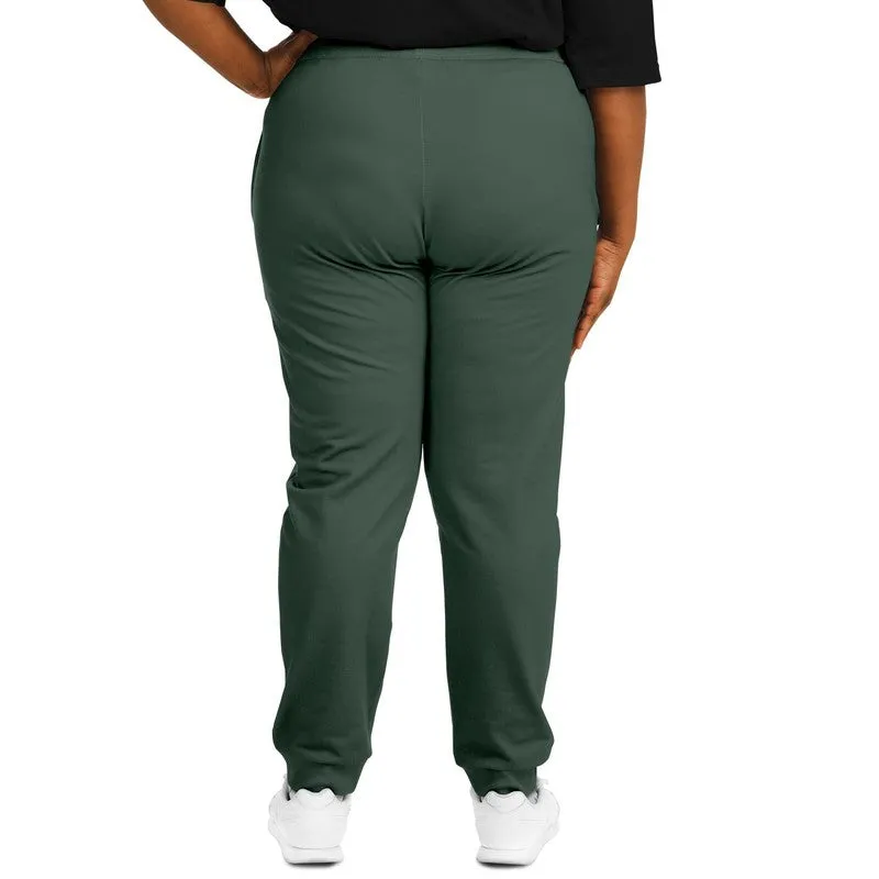 Dark Green Joggers | Unisex | with PLUS sizes | Dark Pale Pastel Green | C30M0Y30K80