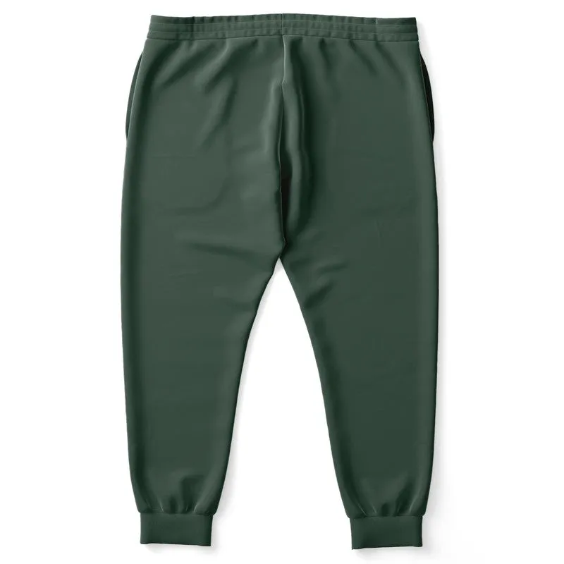 Dark Green Joggers | Unisex | with PLUS sizes | Dark Pale Pastel Green | C30M0Y30K80