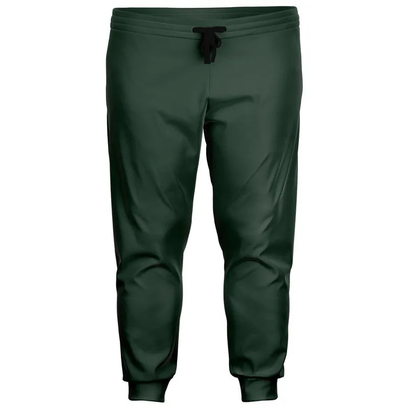 Dark Green Joggers | Unisex | with PLUS sizes | Dark Pale Pastel Green | C30M0Y30K80