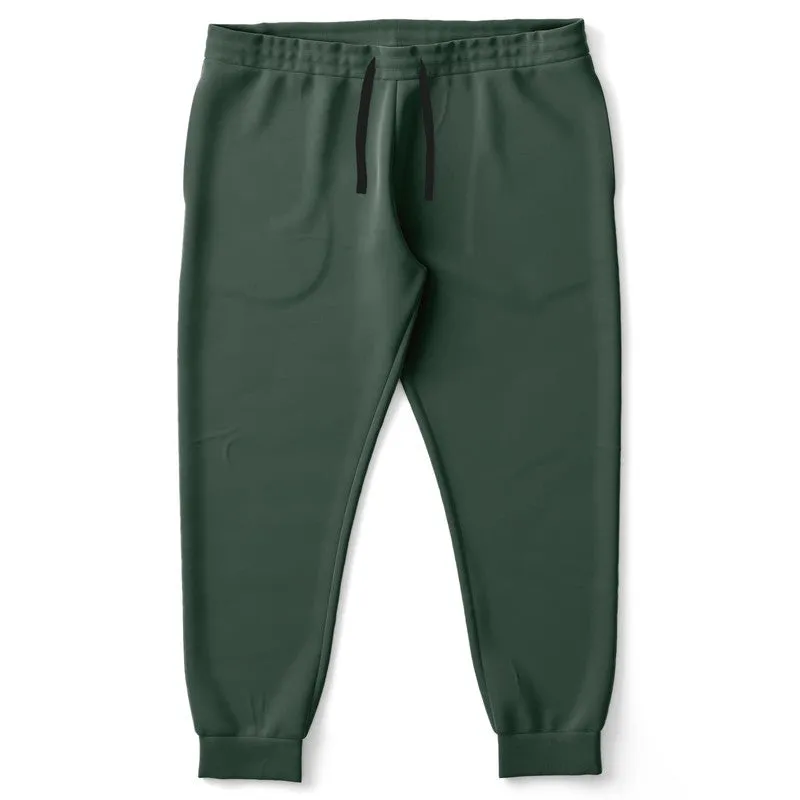 Dark Green Joggers | Unisex | with PLUS sizes | Dark Pale Pastel Green | C30M0Y30K80