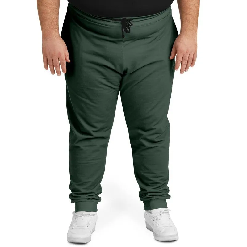 Dark Green Joggers | Unisex | with PLUS sizes | Dark Pale Pastel Green | C30M0Y30K80