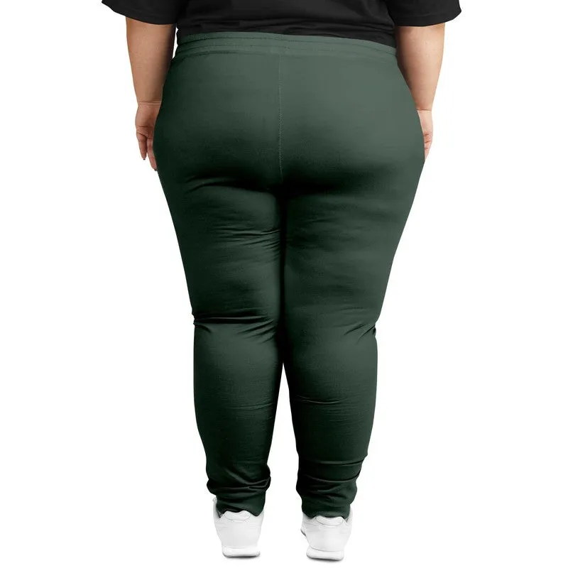Dark Green Joggers | Unisex | with PLUS sizes | Dark Pale Pastel Green | C30M0Y30K80