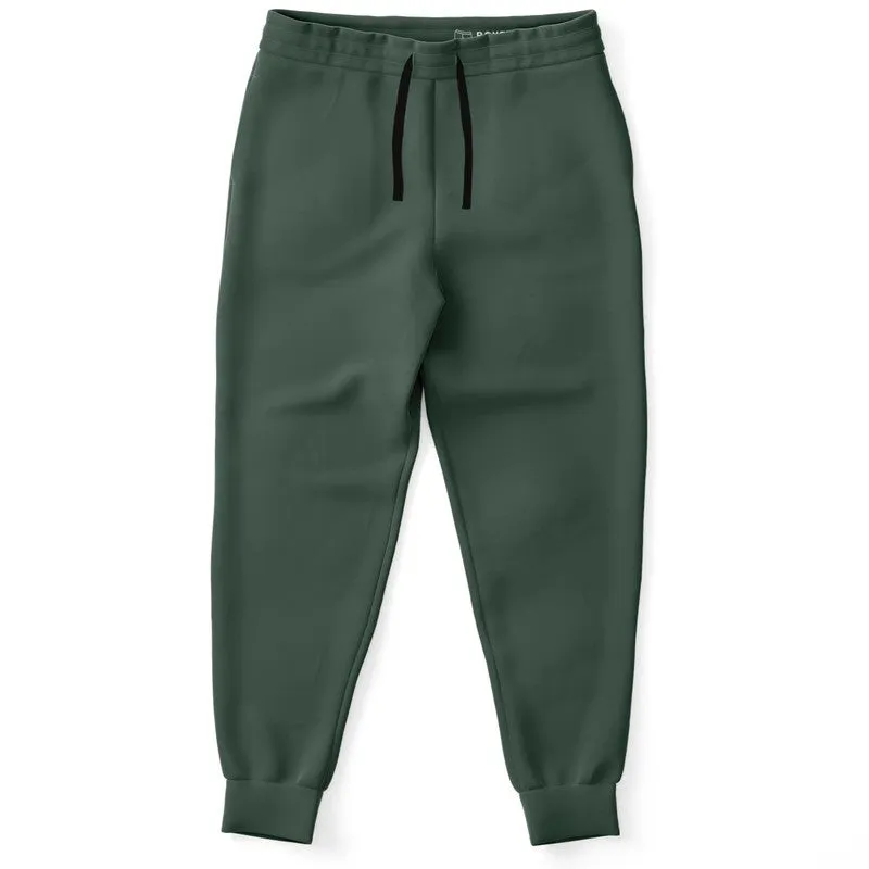 Dark Green Joggers | Unisex | with PLUS sizes | Dark Pale Pastel Green | C30M0Y30K80