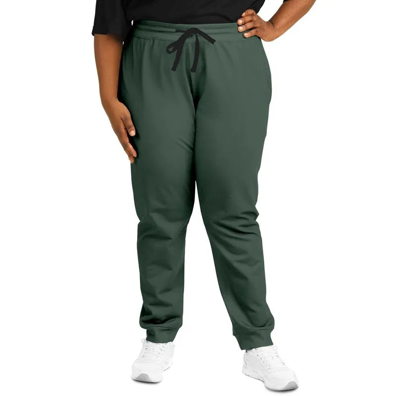 Dark Green Joggers | Unisex | with PLUS sizes | Dark Pale Pastel Green | C30M0Y30K80