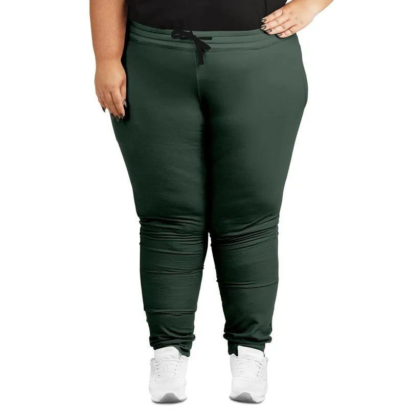 Dark Green Joggers | Unisex | with PLUS sizes | Dark Pale Pastel Green | C30M0Y30K80