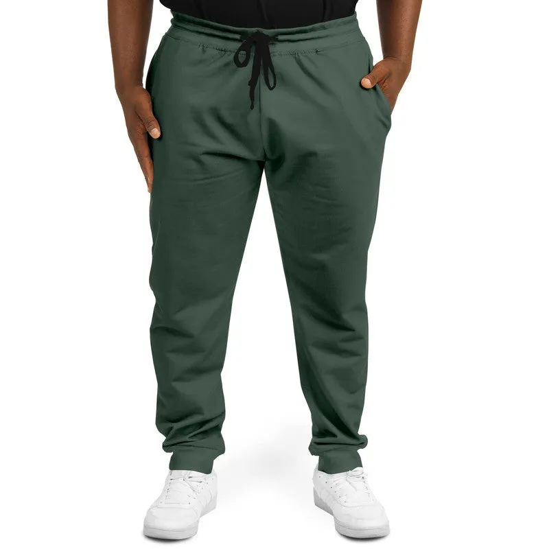 Dark Green Joggers | Unisex | with PLUS sizes | Dark Pale Pastel Green | C30M0Y30K80