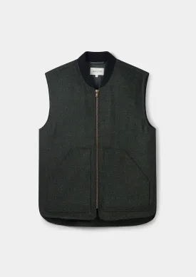 Dark Green Wool Gilet