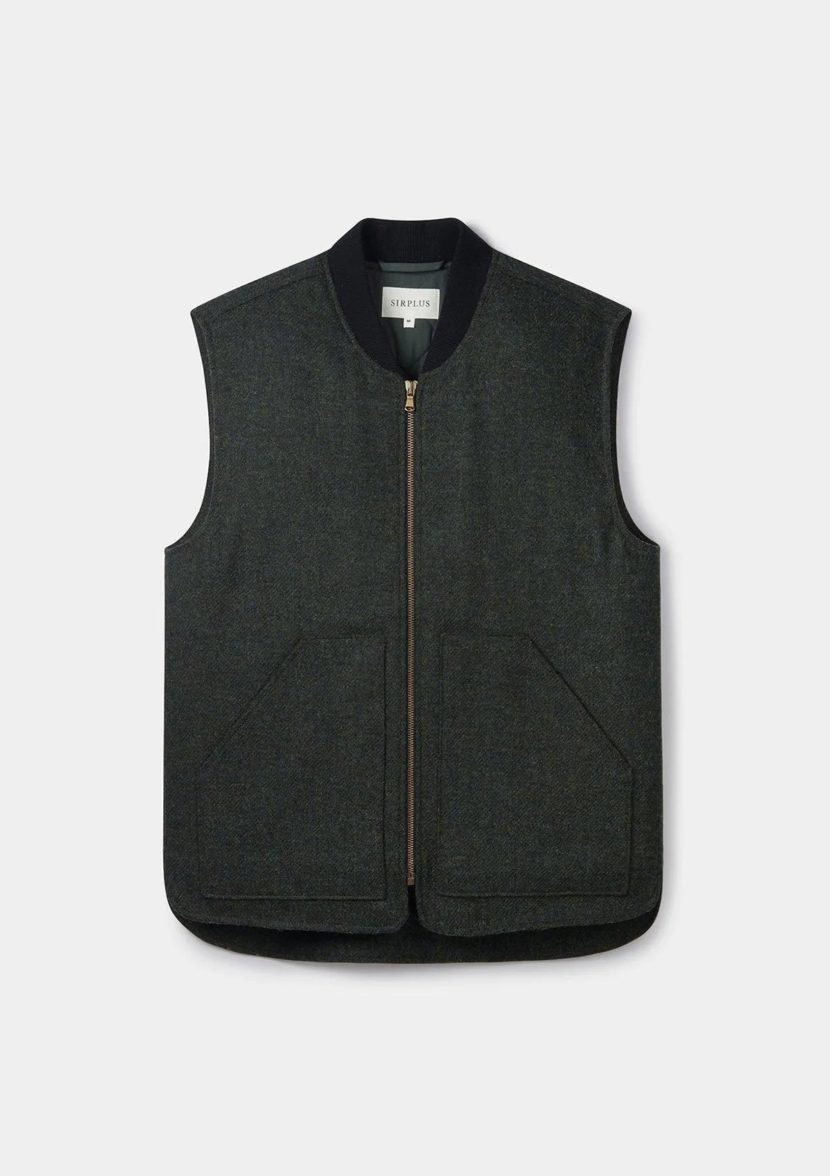 Dark Green Wool Gilet