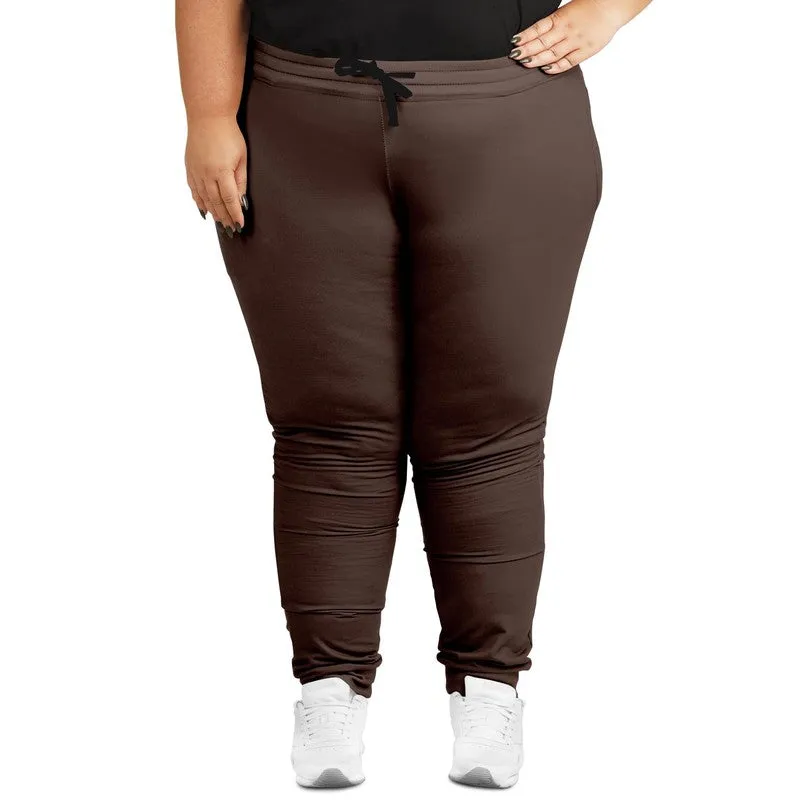 Dark Red Brown Joggers | Unisex | with PLUS sizes | Dark Pale Pastel Red Brown | C0M30Y30K80